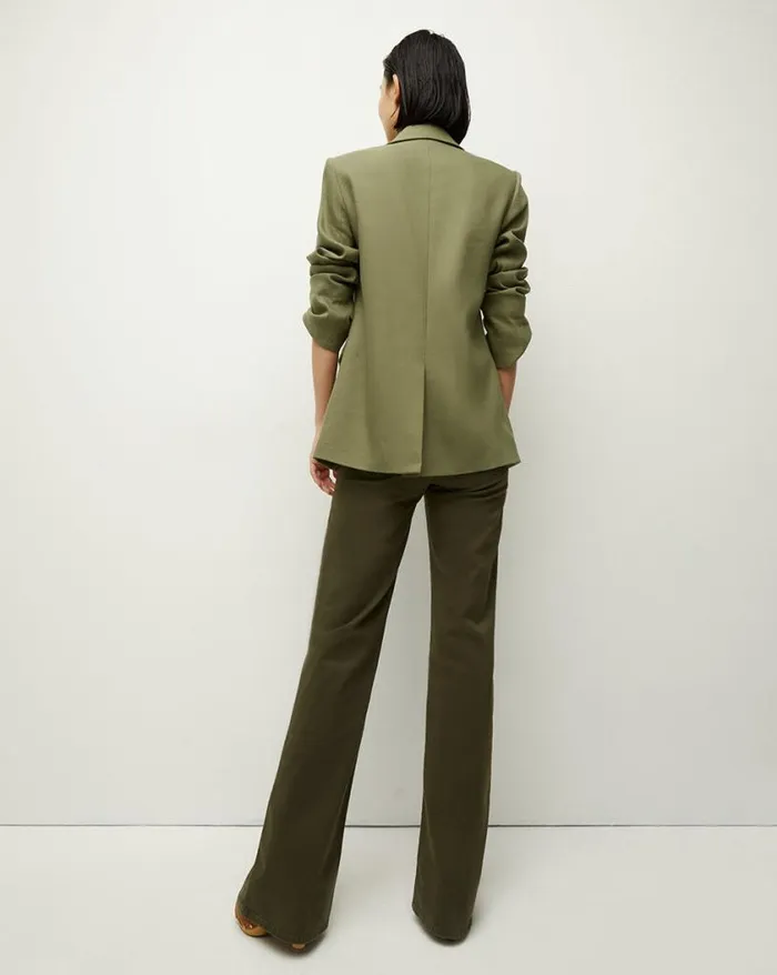 Jackets and Outerwear Shop Veronica Beard Sevi Linen Jacket Bright Army