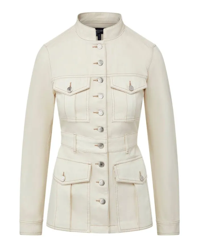 Jackets and Outerwear Shop Veronica Beard Tika Jean Jacket Ecru