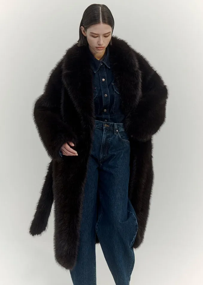 Jackets and Outerwear Women Agolde Shoreditch Ski Club X AGOLDE Ebony Shearling Coat In Infusion Jackets and Outerwear Women Agolde Shoreditch Ski Club X AGOLDE Ebony Shearling Coat In Infusion