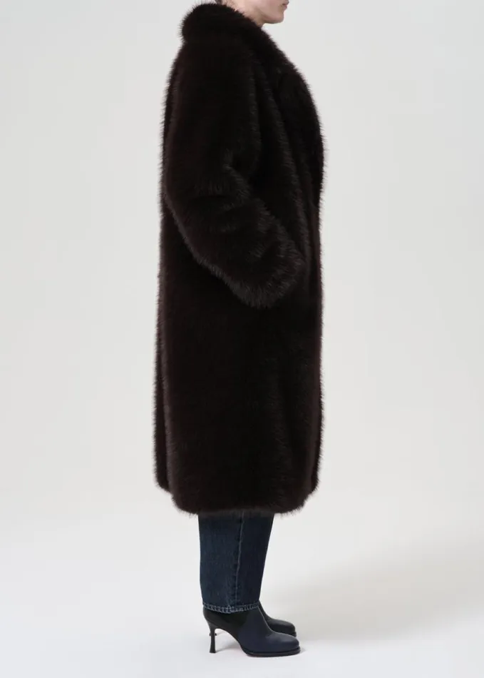 Jackets and Outerwear Women Agolde Shoreditch Ski Club X AGOLDE Ebony Shearling Coat In Infusion