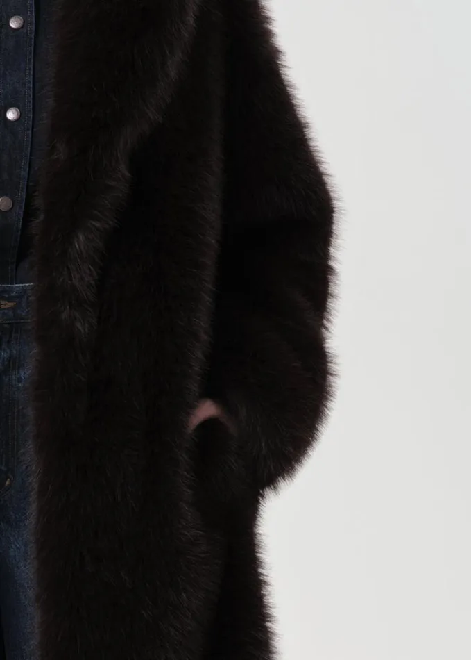 Jackets and Outerwear Women Agolde Shoreditch Ski Club X AGOLDE Ebony Shearling Coat In Infusion