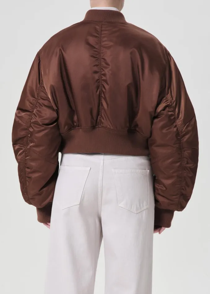 Jackets and Outerwear Women Agolde Shoreditch Ski Club X AGOLDE Jett Bomber Jacket In Gingersnap