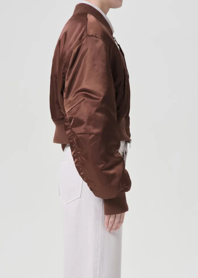 Jackets and Outerwear Women Agolde Shoreditch Ski Club X AGOLDE Jett Bomber Jacket In Gingersnap