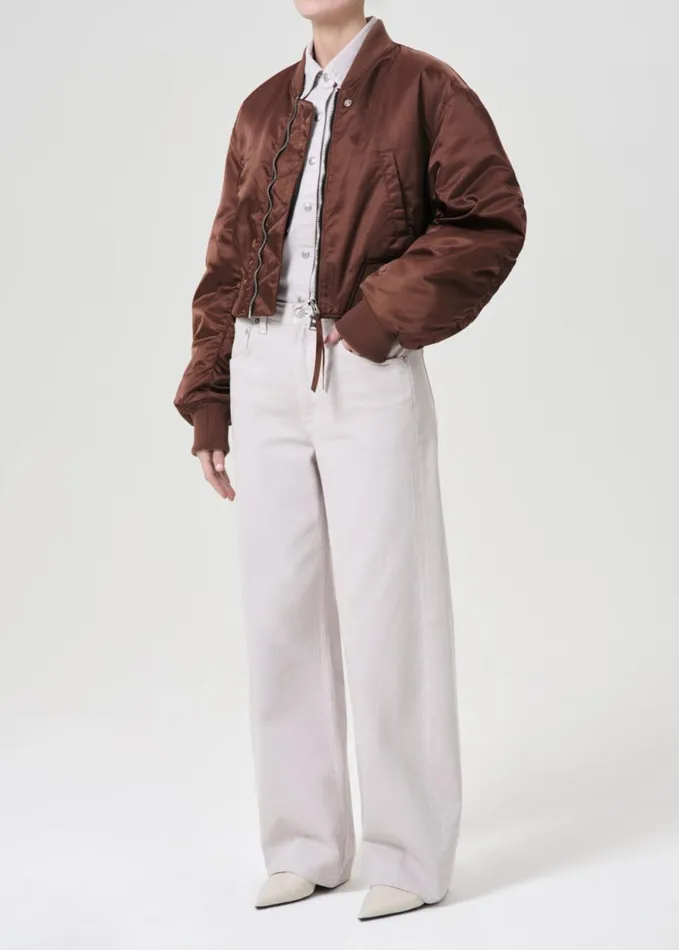 Jackets and Outerwear Women Agolde Shoreditch Ski Club X AGOLDE Jett Bomber Jacket In Gingersnap
