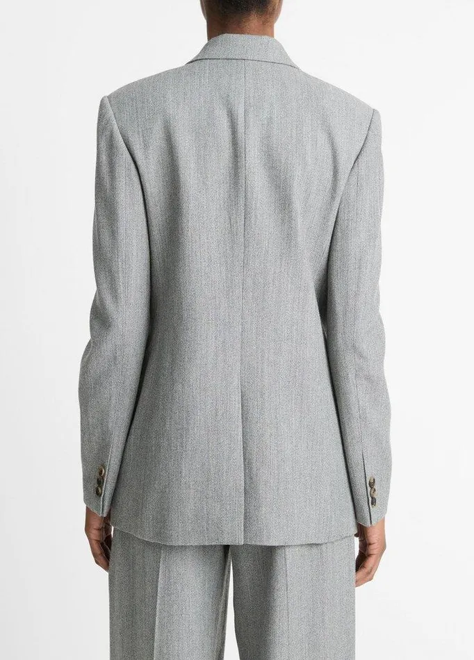 Jackets and Outerwear Women Vince Italian WoolBlend Twill DoubleBreasted Blazer Dark Stone Grey Jackets and Outerwear Women Vince Italian WoolBlend Twill DoubleBreasted Blazer Dark Stone Grey