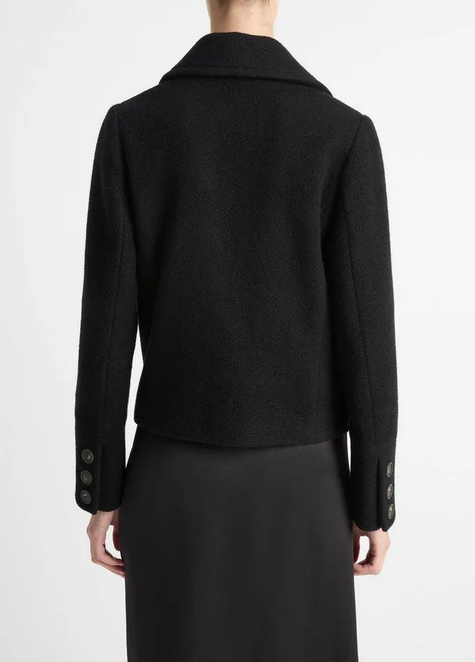 Jackets and Outerwear Women Vince Italian Wool Cropped Peacoat Black Jackets and Outerwear Women Vince Italian Wool Cropped Peacoat Black