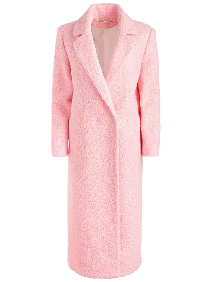 Jackets Coats Women Alice Olivia JIMMY OVERSIZED COAT WITH LONG LAPEL Off White