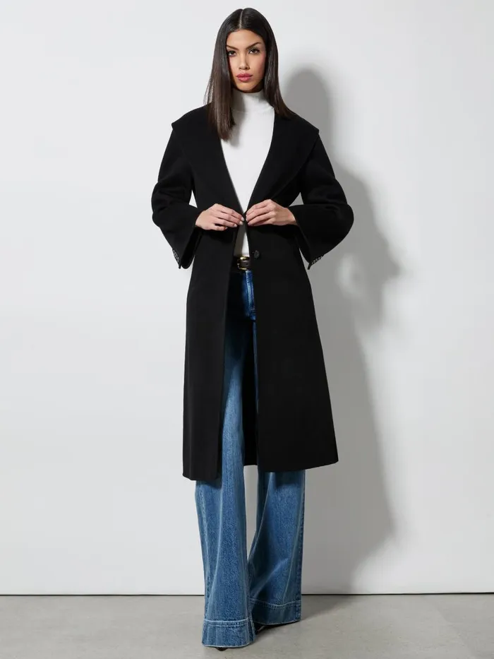 Jackets Coats Women Alice Olivia MARCELENE MIDI COAT Black