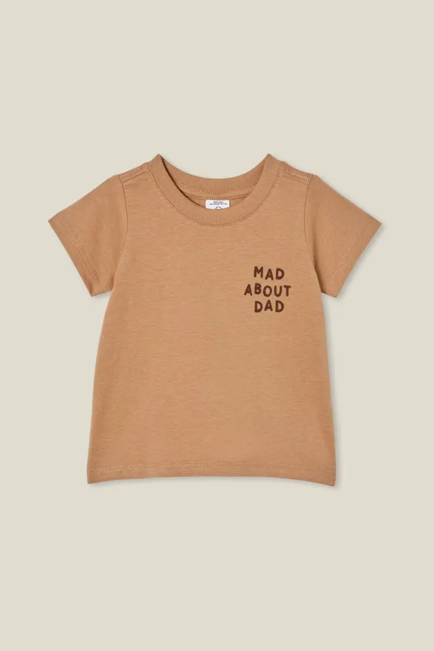 Jamie Short Sleeve Tee Taupy Brownmad About Dad Baby Cotton On Tops Jackets and Sweaters Jamie Short Sleeve Tee Taupy Brownmad About Dad Baby Cotton On Tops Jackets and Sweaters