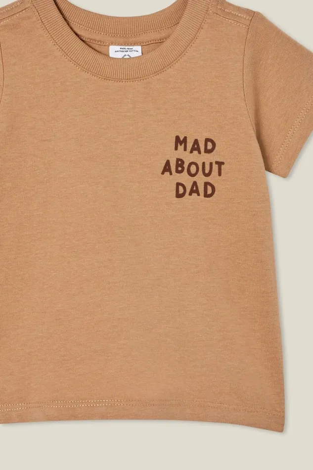 Jamie Short Sleeve Tee Taupy Brownmad About Dad Baby Cotton On Tops Jackets and Sweaters Jamie Short Sleeve Tee Taupy Brownmad About Dad Baby Cotton On Tops Jackets and Sweaters