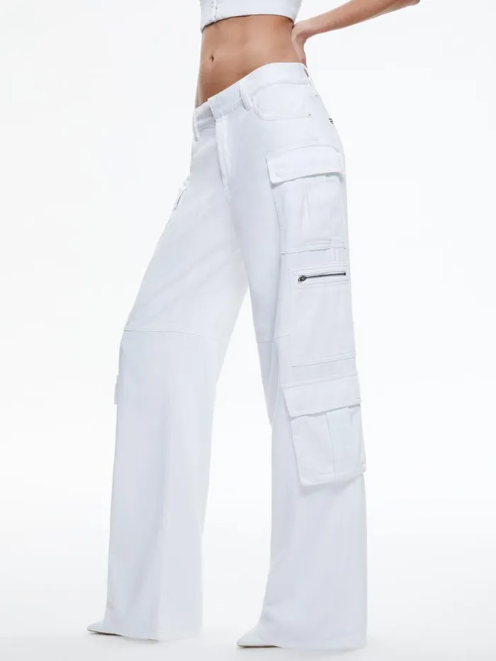 Jeans Women Alice Olivia CAY BAGGY CARGO JEANS Brea Blue