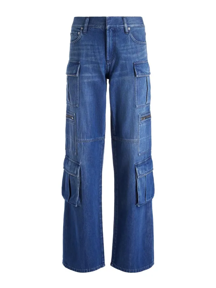 Jeans Women Alice Olivia CAY BAGGY CARGO JEANS Brea Blue