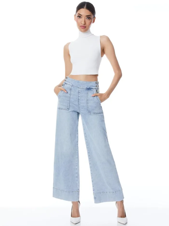 Jeans Women Alice Olivia DONALD HIGH WAISTED JEAN Rockstar Blue