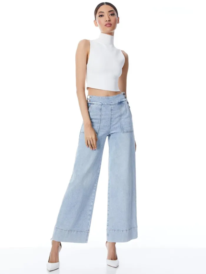 Jeans Women Alice Olivia DONALD HIGH WAISTED JEAN Rockstar Blue