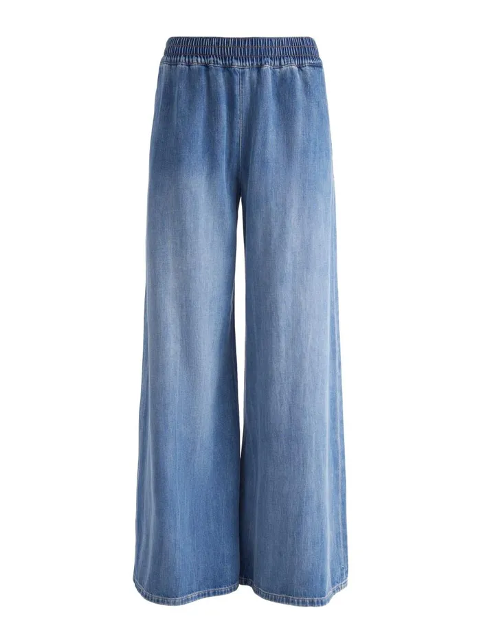 Jeans Women Alice Olivia KENLEY DENIM PALAZZO PANT Brooklyn Blue