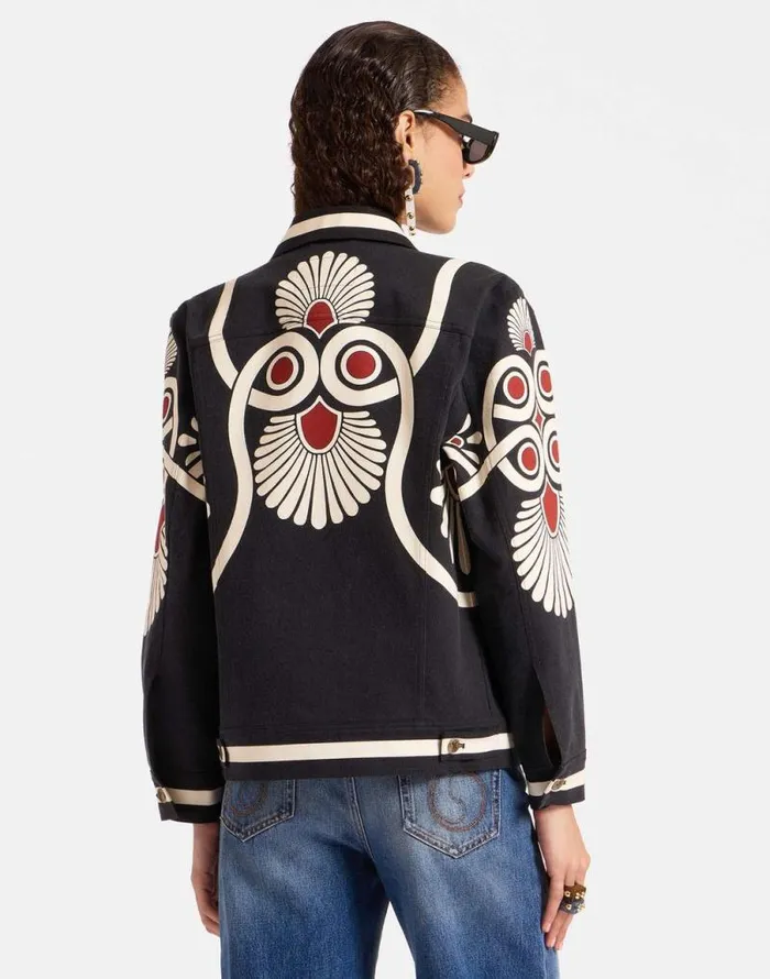 JJ Jean Jacket Medallion Place Black Women La Double J Outerwear JJ Jean Jacket Medallion Place Black Women La Double J Outerwear