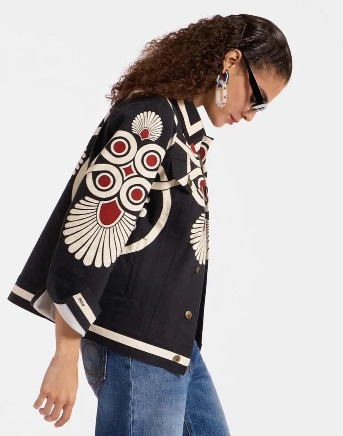 JJ Jean Jacket Medallion Place Black Women La Double J Outerwear JJ Jean Jacket Medallion Place Black Women La Double J Outerwear