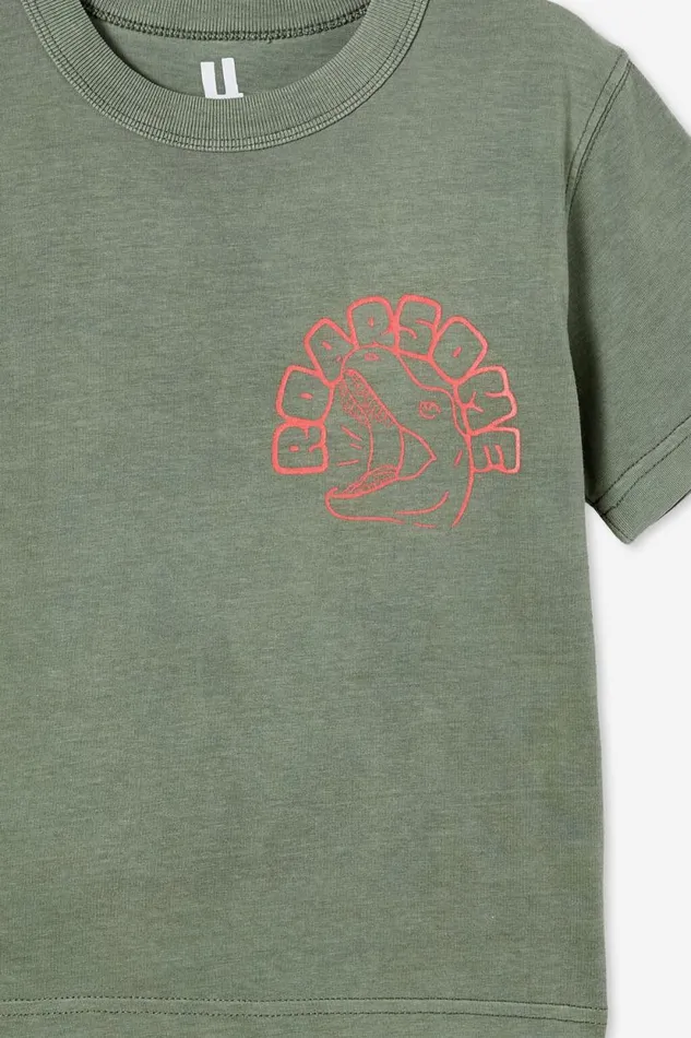 Jonny Short Sleeve Print Tee Swag Greenroarsome Dino Boys Cotton On Tops and TShirts