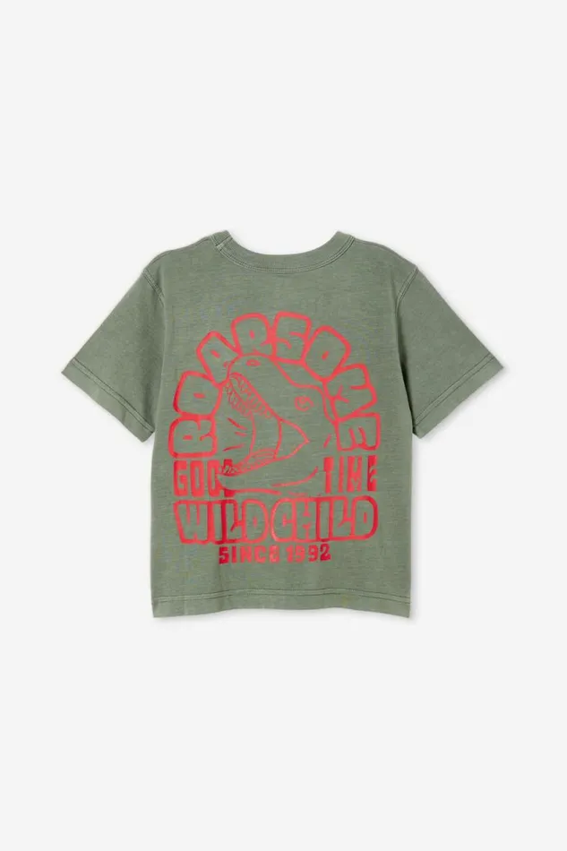 Jonny Short Sleeve Print Tee Swag Greenroarsome Dino Boys Cotton On Tops and TShirts
