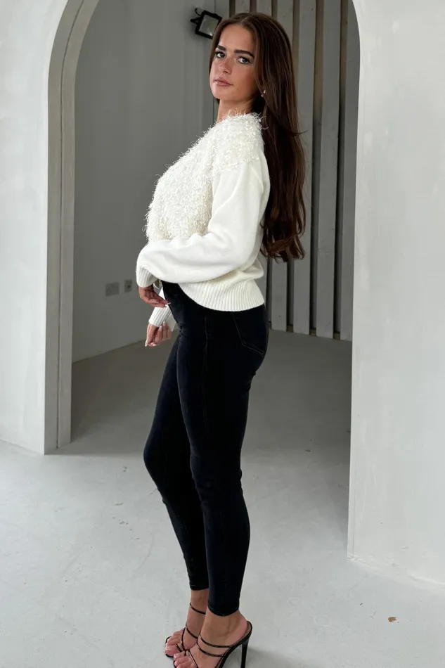 Josie Cream Knit Textured Cardigan Women Girl In Mind Knitwear