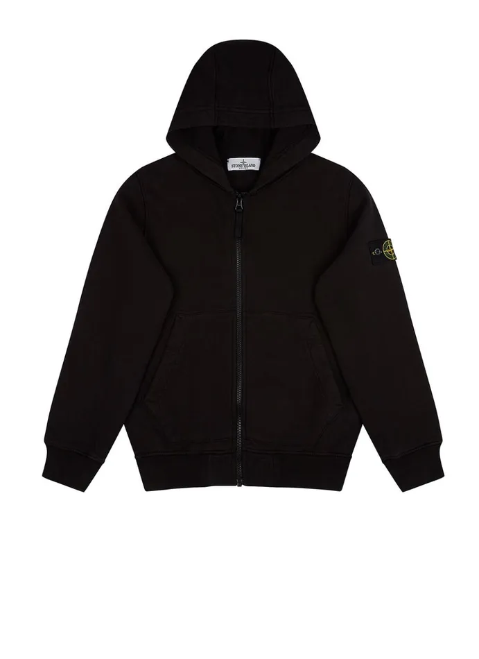 Junior 60740 Zip Through Sweatshirt In Black Stone Island Sweatshirts