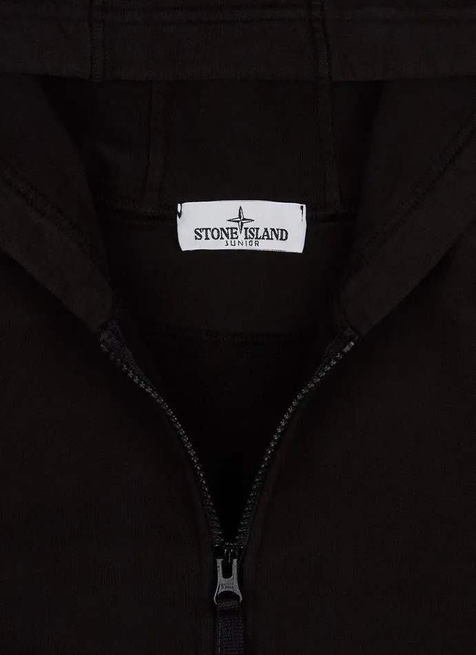 Junior 60740 Zip Through Sweatshirt In Black Stone Island Sweatshirts