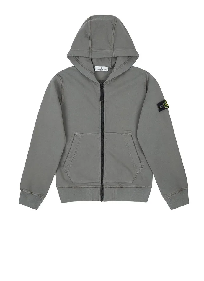 Junior 60740 Zip Through Sweatshirt In Mushroom Stone Island Sweatshirts