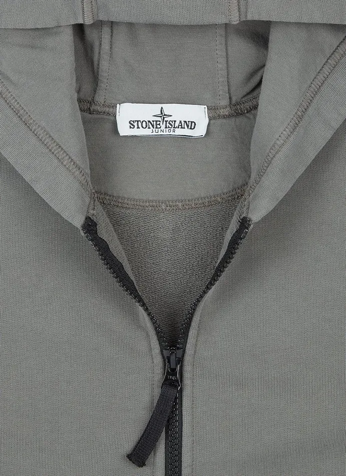 Junior 60740 Zip Through Sweatshirt In Mushroom Stone Island Sweatshirts