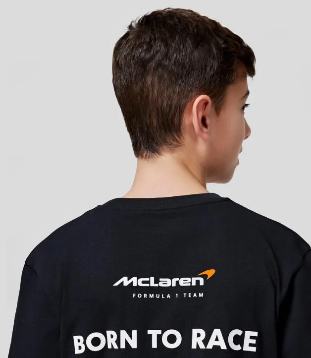 Junior Castore Junior McLaren 2024 Born To Race Oversized TShirt 8211 ANTHRACITE