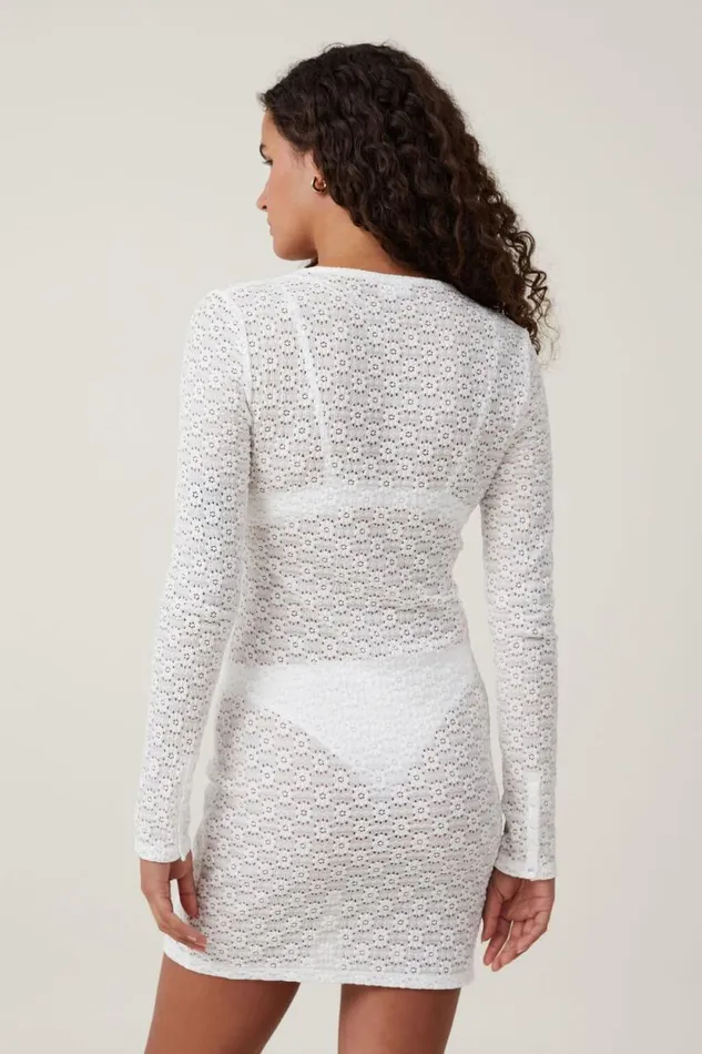 Keyhole Lace Mini Dress Ivory Women Cotton On Dresses
