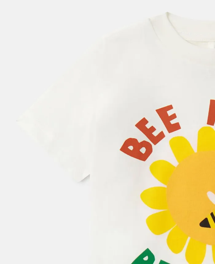 Kids Baby Girls Stella McCartney Bee Happy TShirt Ivory