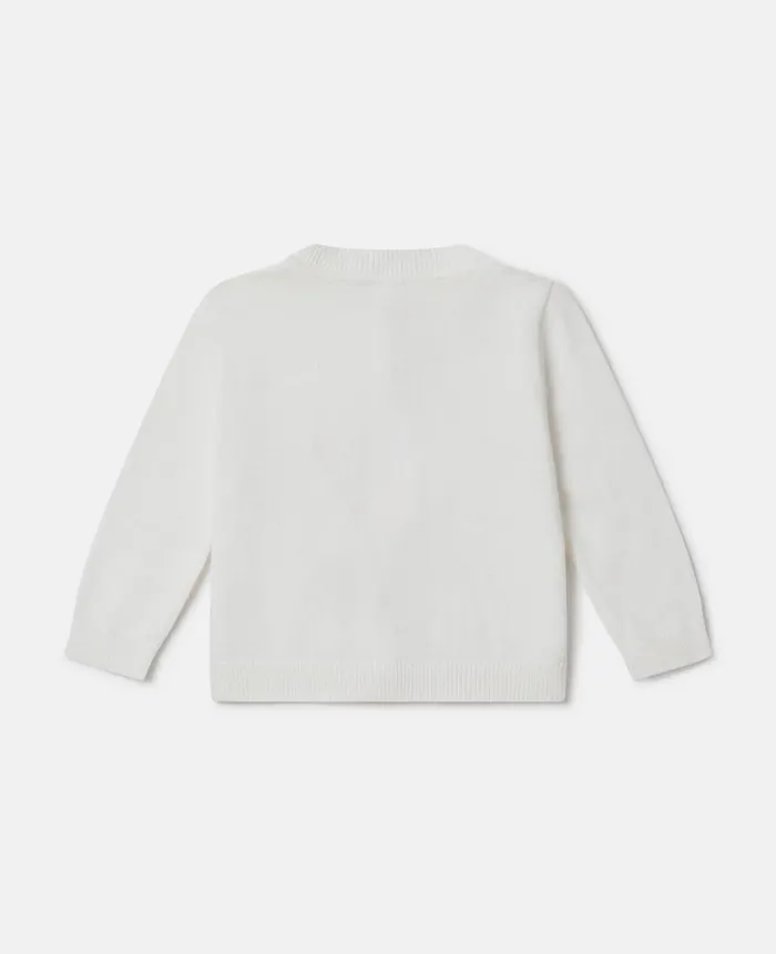 Kids Baby Girls Stella McCartney Bow Crochet Appliqu Cardigan Ivory
