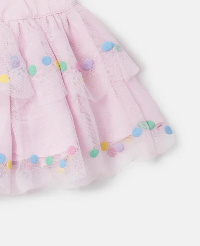 Kids Baby Girls Stella McCartney Confetti Dot Tutu Skirt Wisteria Pink