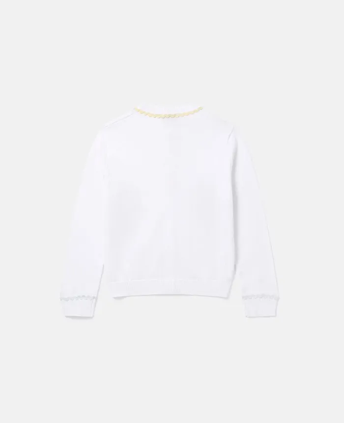 Kids Baby Girls Stella McCartney Graphic Flower Cardigan Ivory