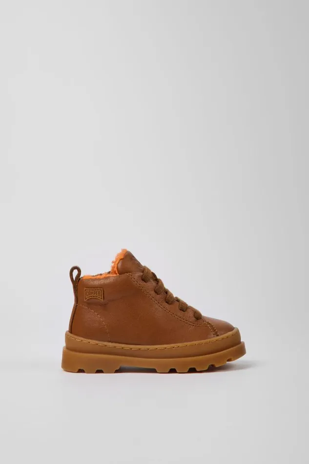 Kids Camper Boots Brutus Brown Leather Laceup Boots Kids Camper Boots Brutus Brown Leather Laceup Boots