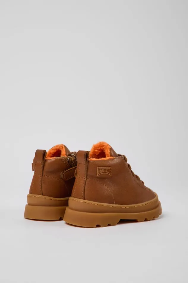 Kids Camper Boots Brutus Brown Leather Laceup Boots Kids Camper Boots Brutus Brown Leather Laceup Boots