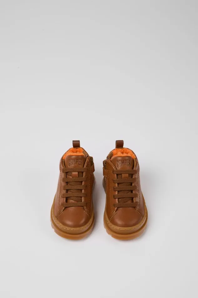 Kids Camper Boots Brutus Brown Leather Laceup Boots Kids Camper Boots Brutus Brown Leather Laceup Boots
