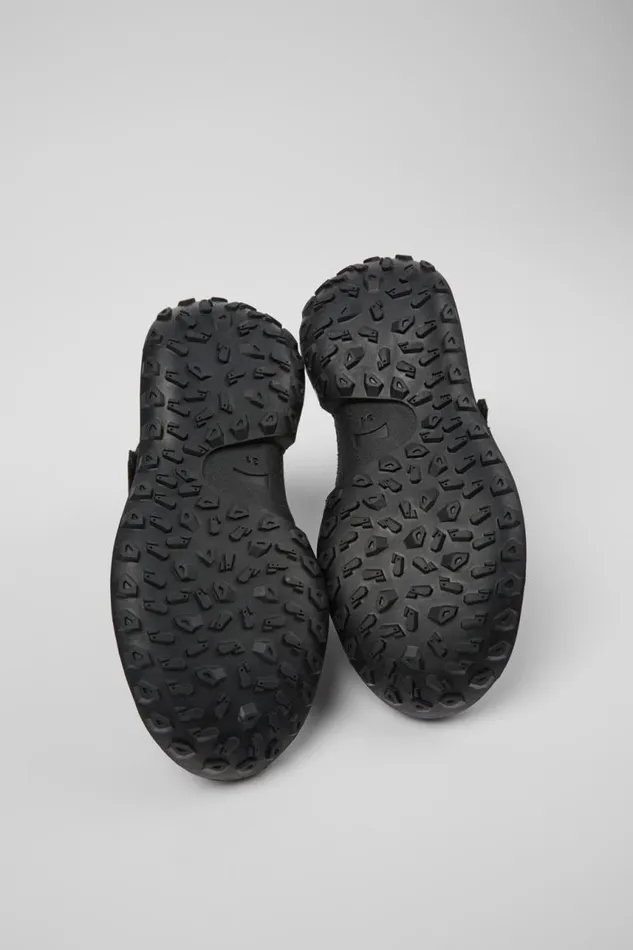 Kids Camper Boots CRCLR Black Leather And Textile Ankle Boots For Kids