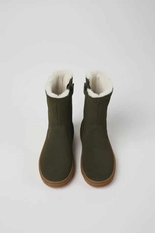 Kids Camper Boots Kiddo Green Nubuck Boots For Kids Kids Camper Boots Kiddo Green Nubuck Boots For Kids