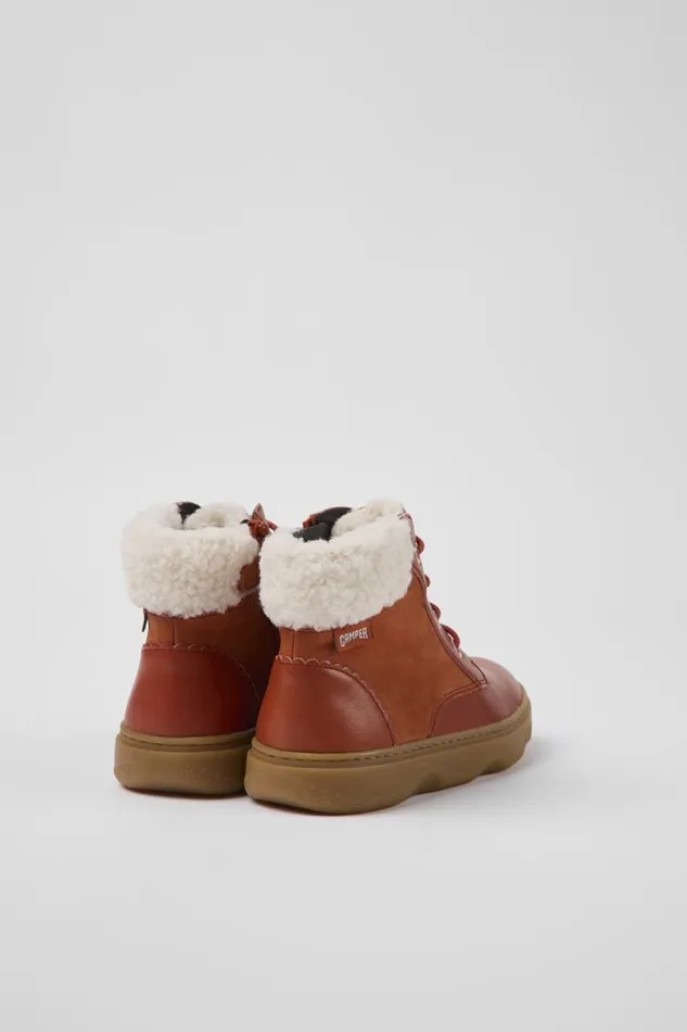 Kids Camper Boots Kiddo Red Leather And Nubuck Ankle Boots For Kids Kids Camper Boots Kiddo Red Leather And Nubuck Ankle Boots For Kids