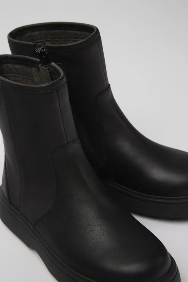 Kids Camper Boots Norte Black Leather Boots