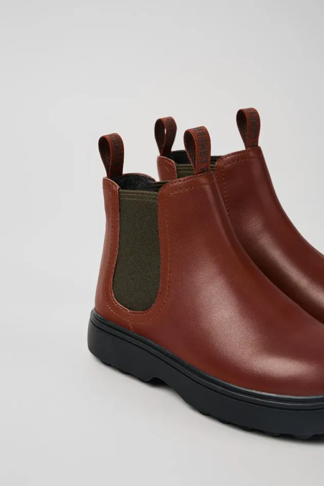 Kids Camper Boots Norte Brownred Leather Boots For Kids