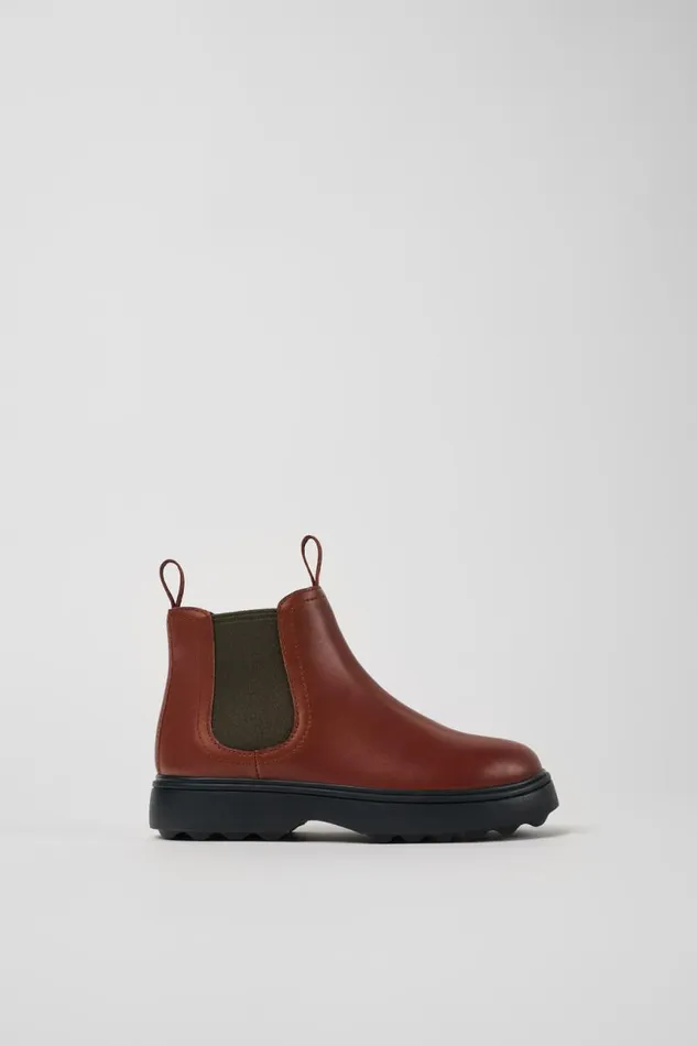 Kids Camper Boots Norte Brownred Leather Boots For Kids Kids Camper Boots Norte Brownred Leather Boots For Kids