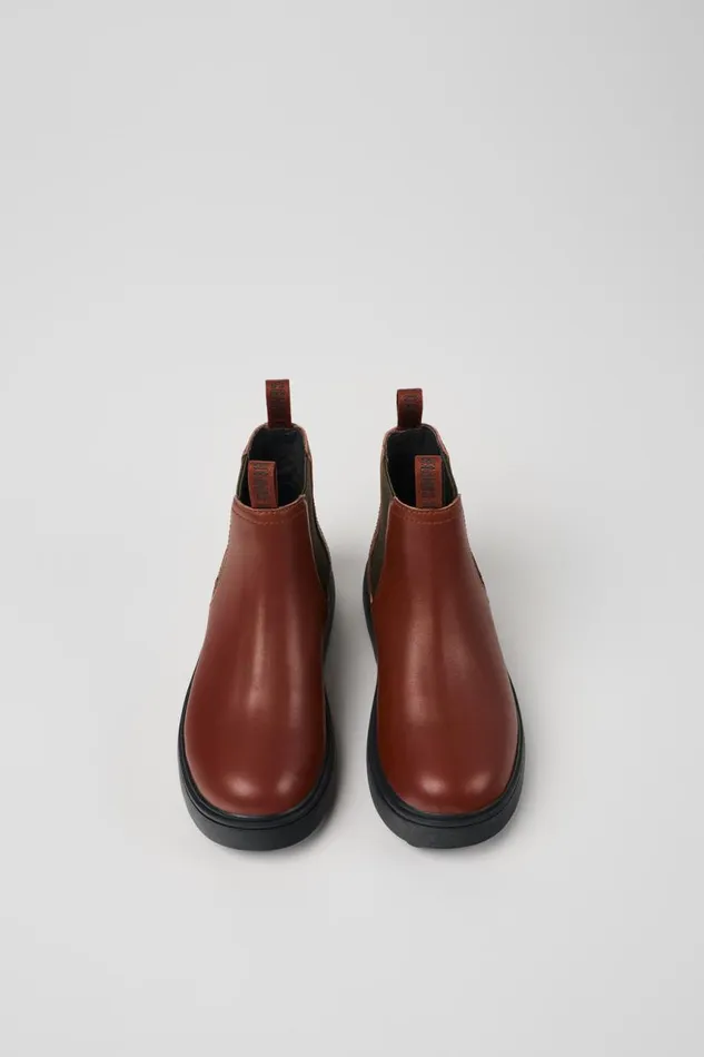Kids Camper Boots Norte Brownred Leather Boots For Kids Kids Camper Boots Norte Brownred Leather Boots For Kids