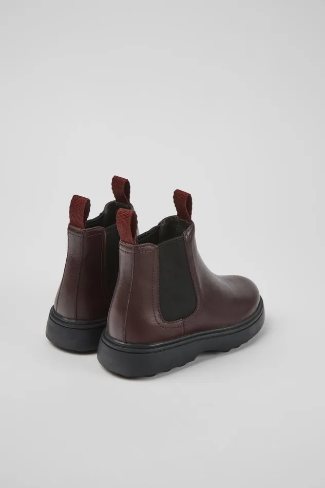 Kids Camper Boots Norte Burgundy Leather Chelsea Boots For Kids Kids Camper Boots Norte Burgundy Leather Chelsea Boots For Kids