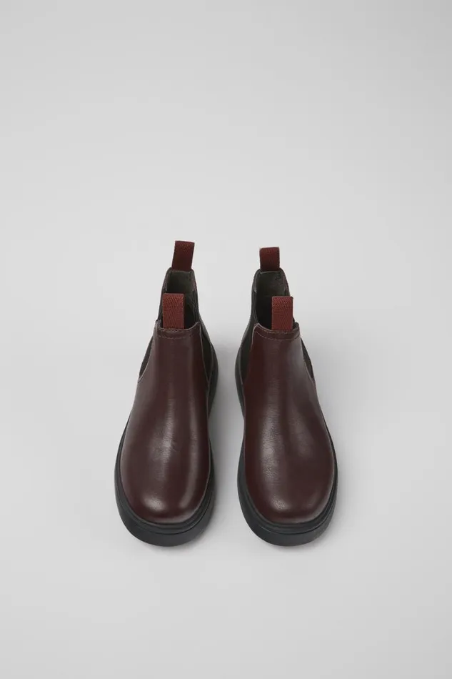 Kids Camper Boots Norte Burgundy Leather Chelsea Boots For Kids Kids Camper Boots Norte Burgundy Leather Chelsea Boots For Kids
