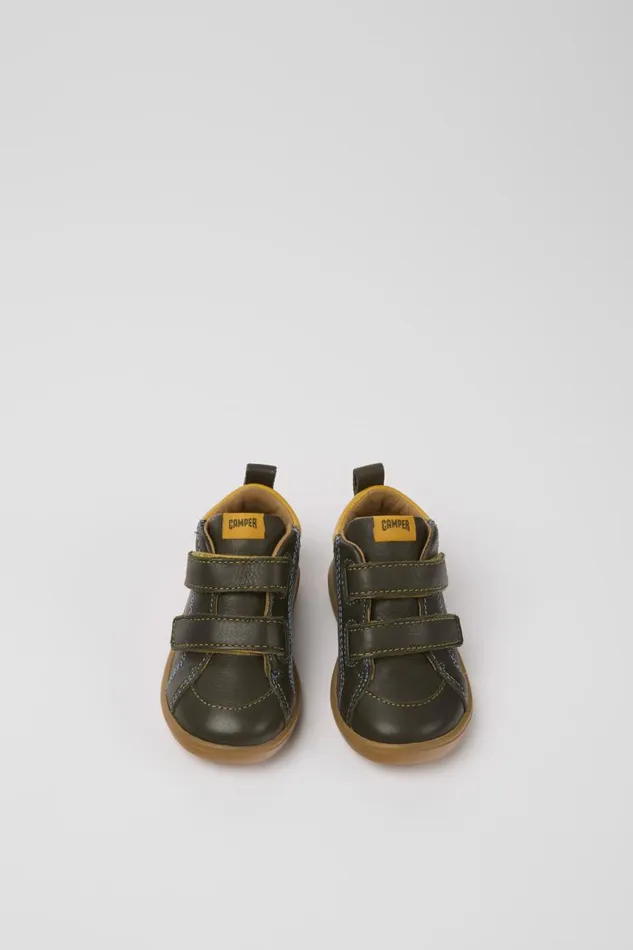 Kids Camper Boots Pursuit Green Leather Sneakers Kids Camper Boots Pursuit Green Leather Sneakers