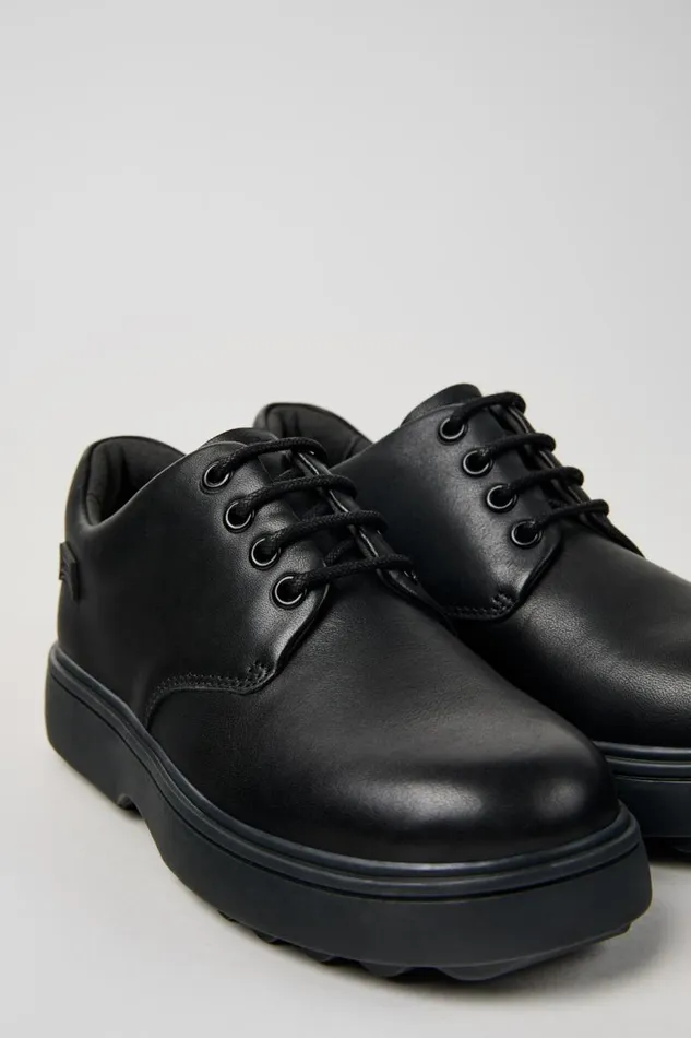 Kids Camper Casual Shoes Norte Black Leather Laceup Shoes For Kids