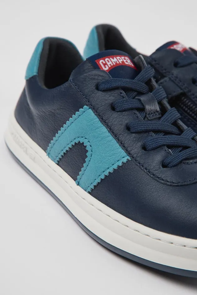 Kids Camper Sneakers Runner Dark Blue Leather Sneakers For Kids