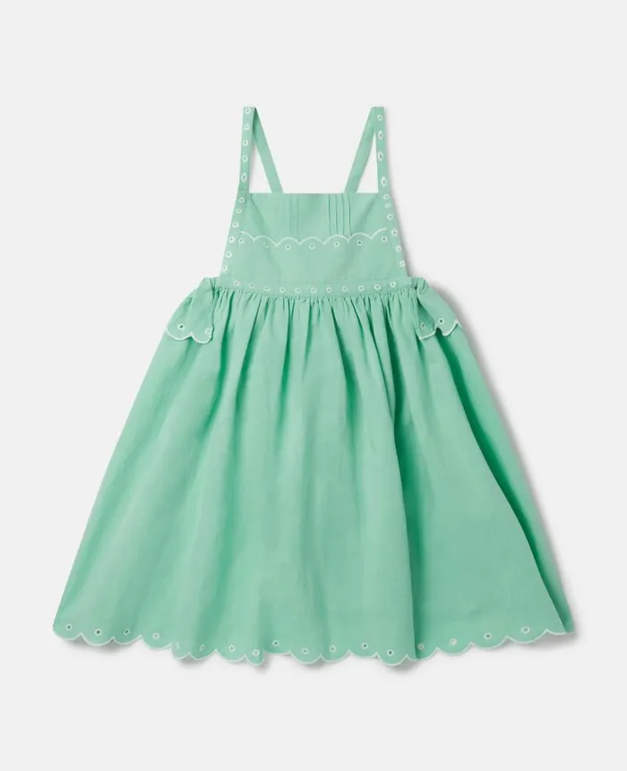 Kids Dresses and Jumpsuits Stella McCartney Scalloped Edge Embroidery Cami Dress Green Kids Dresses and Jumpsuits Stella McCartney Scalloped Edge Embroidery Cami Dress Green